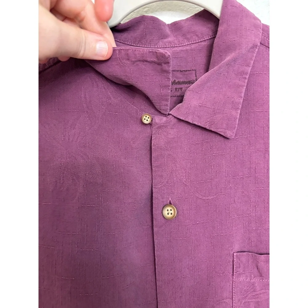 Vintage Rare Tommy Bahama Sips Ahoy Silk shirt embroidered Mens S Wine Floral